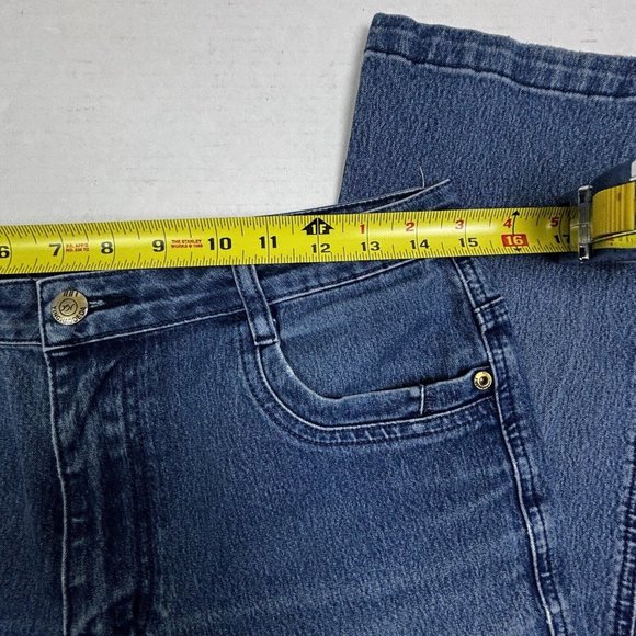 Yinghaodeda Straight Blue Jeans Womens 31‎ 100% Cotton Japan Glitter Embroidered - Picture 5 of 11